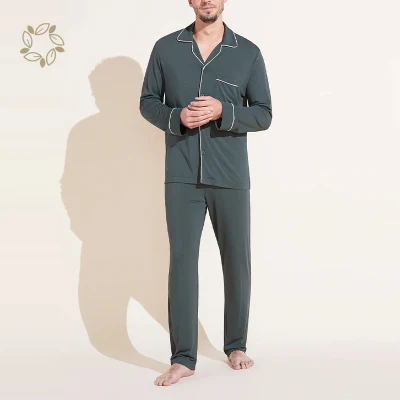 Vêtements de détente pour hommes en bambou durable Pyjamas personnalisés pour hommes biologiques Vêtements de salon écologiques pour hommes