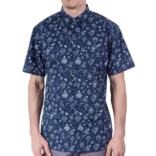 Chemises en bambou biologique pour hommes à manches courtes Imprimer Chemises pour hommes Camisas de vacances Les hommes durables portent une chemise de plage hawaïenne Chemise de villégiature Chemise hawaïenne