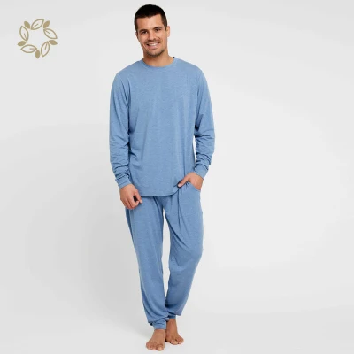 Jersey de coton vêtements de détente pour hommes personnalisés hommes salon bio Pijama bambou vêtements de détente hommes Pyjamas automne bambou Pyjamas Eco