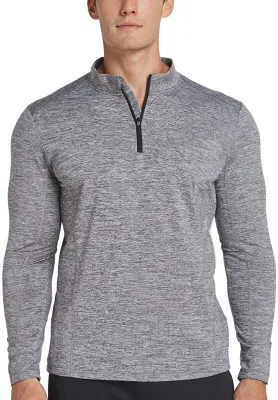 Commerce de gros hommes 1/4 Zip pull-over chemises de course à manches longues Tops Active Wear